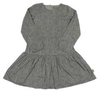 Bielo-sivé vzorované šaty