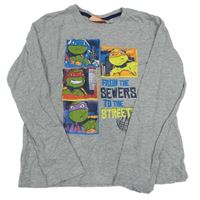 Sivé tričko so želvami Ninja Nickelodeon
