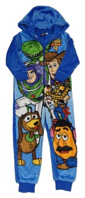 Modro-barevná chlupatá kombinéza s Toy Story a kapucí Disney
