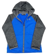 Modro-šedá melírovaná funkční propínací mikina s kapucí Under Armour