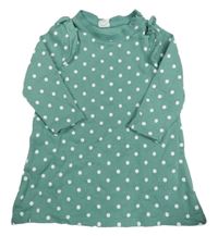 Zelené bodkované teplákové šaty s volány H&M