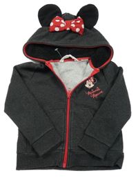 Tmavošedá propínací mikina s Minnie a kapuci H&M