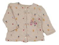 Svetloružová prepínaci zateplená mikina s kvietkami Maybe Baby