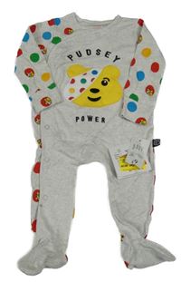 Svetlosivý bavlnený overal s medvedíkom George