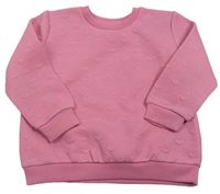 Růžová vzorovaná mikina se srdíčky Matalan