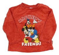 Červené sametové triko s Mickeym a kamarády Disney