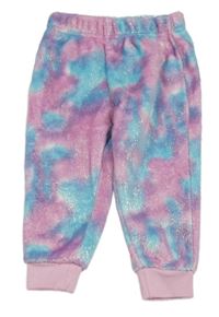Modro-růžové duhové třpytivé pyžamové kalhoty Primark
