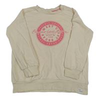 Béžová mikina s potlačou