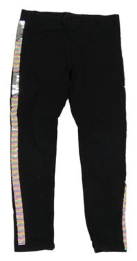 Čierne legíny s překlápěcími flitre H&M
