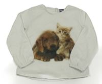 Biele tylové tričko s psíkom a mačičkou Kiki&Koko