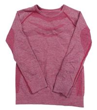 Tmavoružové melírované funkčné tričko Crivit