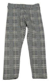 Šedo-černo-lososové vzorovano/kostkované tregíny F&F