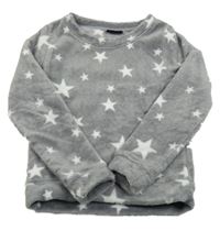 Sivá chlpatá mikina s hviezdami Page one young