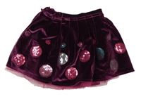 Fialová sametová sukně s flitry M&S