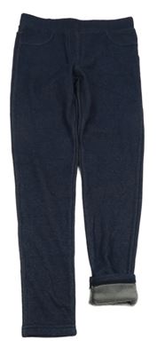 Tmavomodré zateplené tregíny riflového vzhledu Yigga