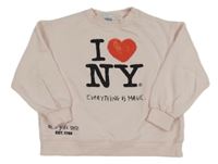 Svetloružová oversize mikina s nápisom Zara