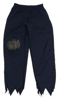 Kostým - Tmavomodré kalhoty s kožešinovým prvkem - vlkodlak 