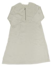 Biele saténové šaty so zipsom Shein