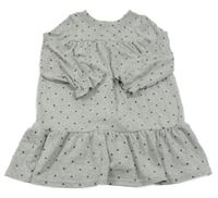 Sivé bodkovaná é úpletové šaty Jeff&co