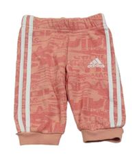 Růžové vzorované tepláky Adidas