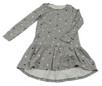 Sivé melírované bodkovaná é teplákové šaty H&M