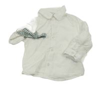 2set- biela košile+ kockovaný motýlok Primark