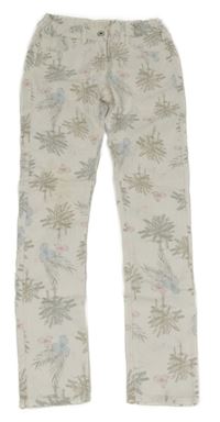 Biele skinny rifle s palmami Alive