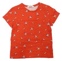 Červené tričko s kvietkami H&M