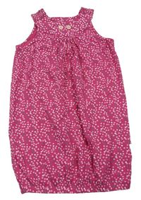 Ružové bavlnené šaty s bodkami Vertbaudet