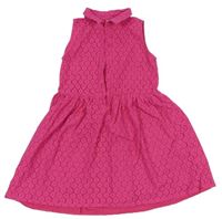 Ružové čipkové šaty s golierikom Yd.