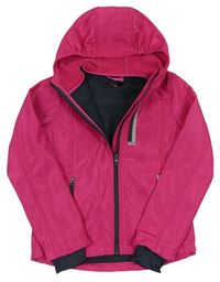 Ružová softshellová bunda s kapucňou