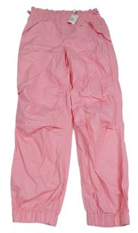 Ružové plátenné cuff nohavice Primark
