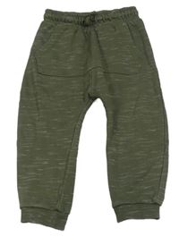 Khaki melírované cuff tepláky s klokaní kapsou George 