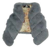 Sivá kožušinová zateplená vesta Xinshang