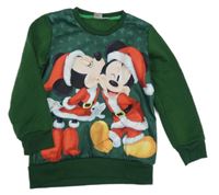 Tmavozelená mikina s Minnií a Mickeym Disney