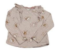 Světlerůžové triko s ježečky a volánky Little Kids 