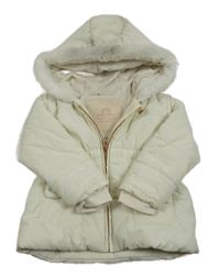 Smetanová šusťáková zimní parka s kapucí Next