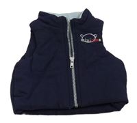 Tmavomodrá šusťáková zateplená vesta Mothercare