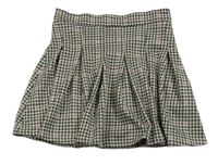 Čierno-béžovo-ružová kockovaná skladaná sukňa Primark