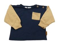 Tmavomodro-béžová mikina s kapucňou Lila&Jack