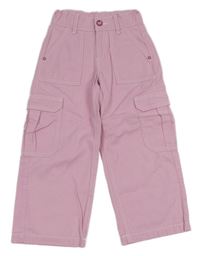 Světlerůžové wide leg cargo rifle Kids