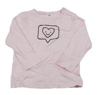 Svělerůžové triko se srdíčkem 