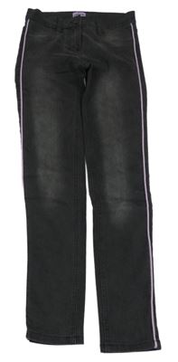 Tmavošedé rifle s proužky Alive