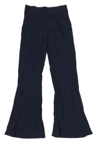 Tmavomodré rebrované flare nohavice George