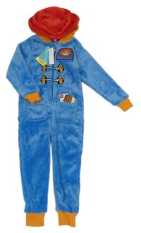 Nové - Modro-červená plyšová kombinéza s kapucí - Paddington Matalan