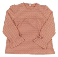 Růžové vzorované volné triko s mašličkami Topolino 