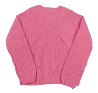 Ružový žinylkový sveter F&F