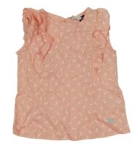 Broskvová halenka s kytičkami a volánky Ferrioni