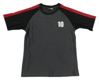 Sivo-čierno-červené športové tričko s číslom Crane