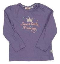 Levandulové tričko s nápisom a korunkou Liegelind